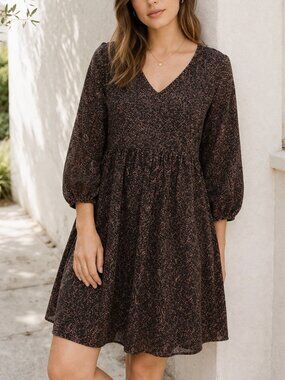 Madewell Crinkle Georgette Babydoll Dress Tie Back Faded Rosebud Small